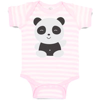 Baby Clothes Cute Panda Bear 2 Black Patches It's Eyes, Ears Body Baby Bodysuits