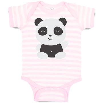 Baby Clothes Cute Panda Bear 2 Black Patches It's Eyes, Ears Body Baby Bodysuits