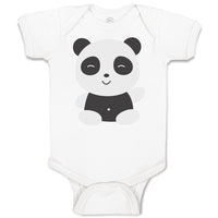 Baby Clothes Cute Panda Bear 2 Black Patches It's Eyes, Ears Body Baby Bodysuits