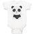 Baby Clothes Cute Panda Bear 2 Black Patches It's Eyes, Ears Body Baby Bodysuits