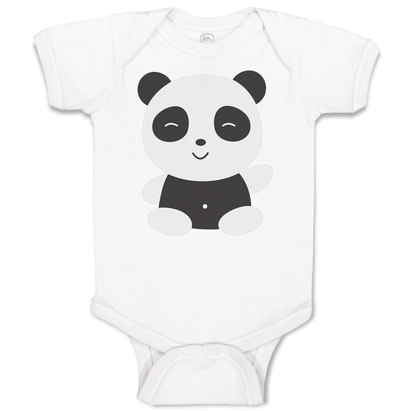 Baby Clothes Cute Panda Bear 2 Black Patches It's Eyes, Ears Body Baby Bodysuits