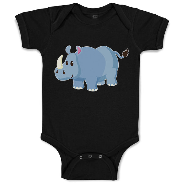 Baby Clothes Rhinoceros Grazing in An Open Field and 1 Horned Unicornis Cotton