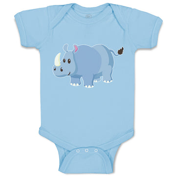 Baby Clothes Rhinoceros Grazing in An Open Field and 1 Horned Unicornis Cotton