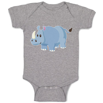 Baby Clothes Rhinoceros Grazing in An Open Field and 1 Horned Unicornis Cotton
