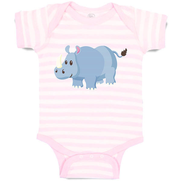 Baby Clothes Rhinoceros Grazing in An Open Field and 1 Horned Unicornis Cotton