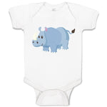 Baby Clothes Rhinoceros Grazing in An Open Field and 1 Horned Unicornis Cotton