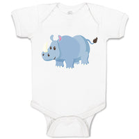 Baby Clothes Rhinoceros Grazing in An Open Field and 1 Horned Unicornis Cotton