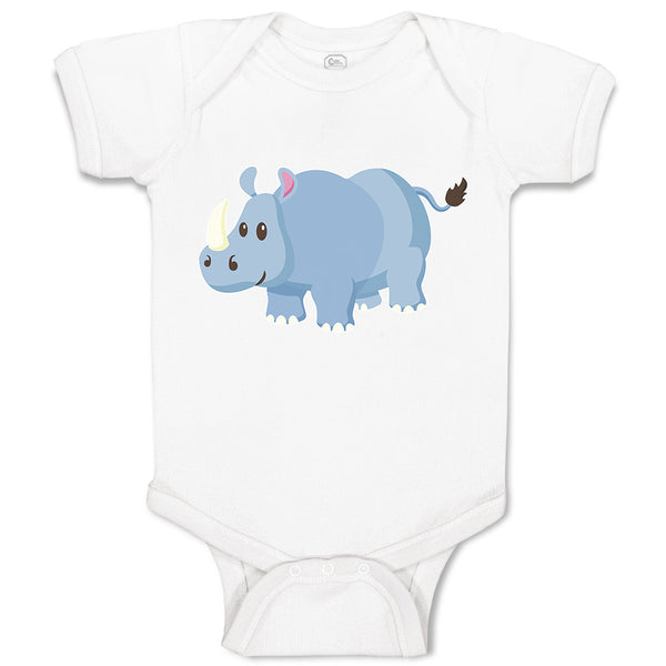 Baby Clothes Rhinoceros Grazing in An Open Field and 1 Horned Unicornis Cotton
