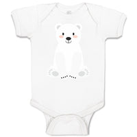 Baby Clothes Animated White Teddy Bear Toy Baby Bodysuits Boy & Girl Cotton