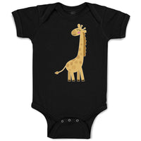 Baby Clothes Cute Giraffe Turning Side View with Closed Eyes Baby Bodysuits
