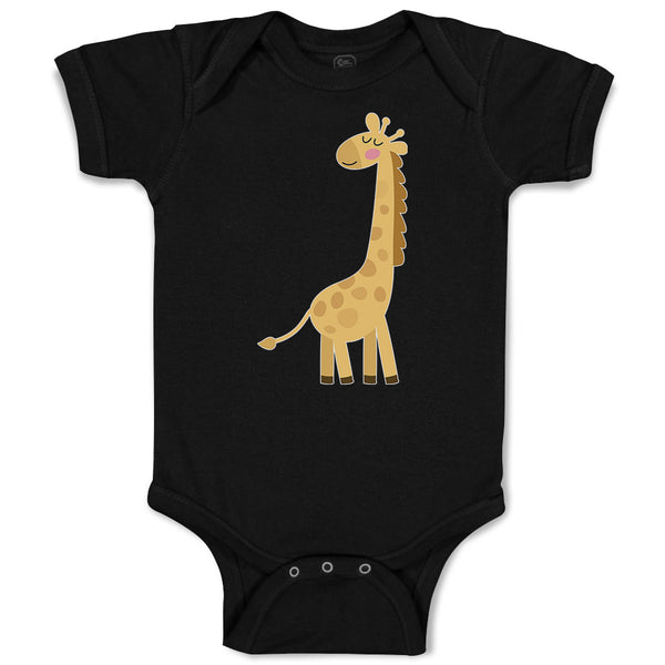 Baby Clothes Cute Giraffe Turning Side View with Closed Eyes Baby Bodysuits