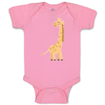 Baby Clothes Cute Giraffe Turning Side View with Closed Eyes Baby Bodysuits