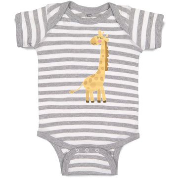 Baby Clothes Cute Giraffe Turning Side View with Closed Eyes Baby Bodysuits