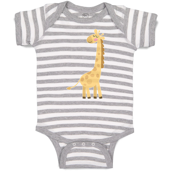 Baby Clothes Cute Giraffe Turning Side View with Closed Eyes Baby Bodysuits