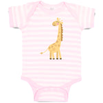 Baby Clothes Cute Giraffe Turning Side View with Closed Eyes Baby Bodysuits