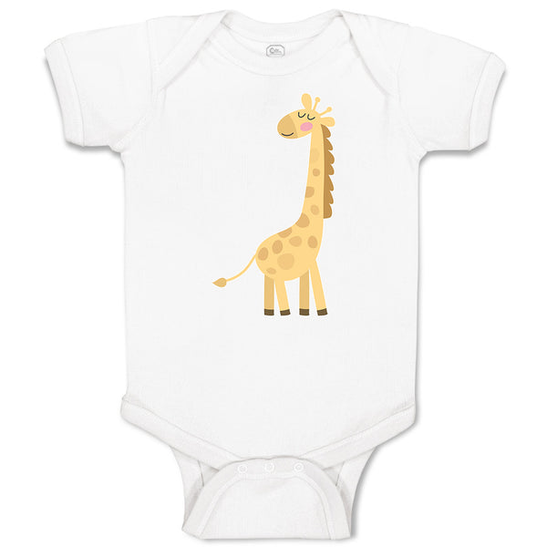 Cute Giraffe Turning Side View with Closed Eyes