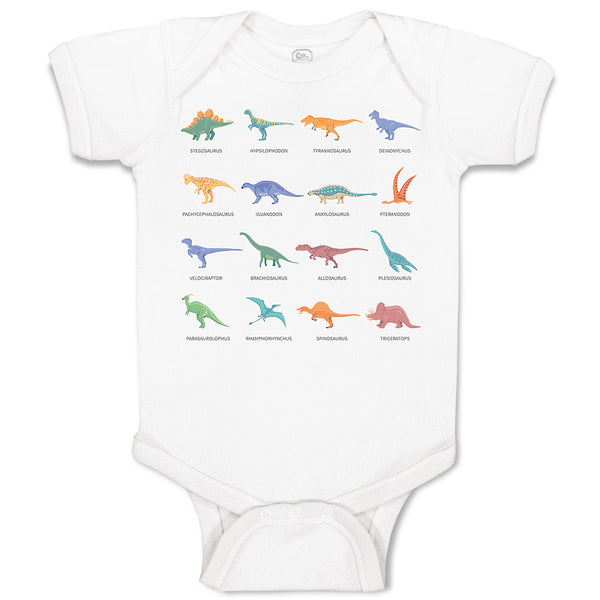 Baby Clothes Lovely Prehistoric Dinosaur Animal Figures Baby Bodysuits Cotton