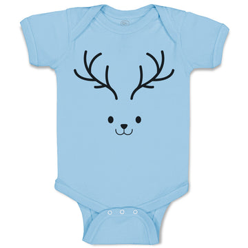 Baby Clothes Transparency Deer Face and Silhouette Horns Baby Bodysuits Cotton