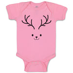 Baby Clothes Transparency Deer Face and Silhouette Horns Baby Bodysuits Cotton