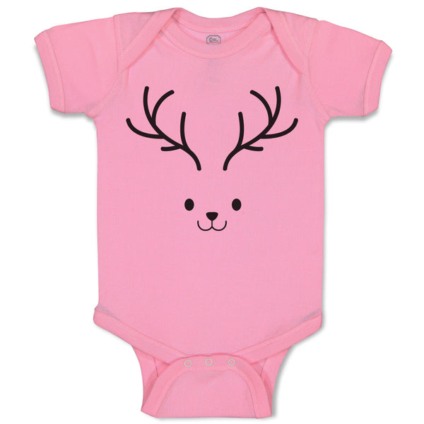 Baby Clothes Transparency Deer Face and Silhouette Horns Baby Bodysuits Cotton