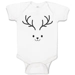 Baby Clothes Transparency Deer Face and Silhouette Horns Baby Bodysuits Cotton