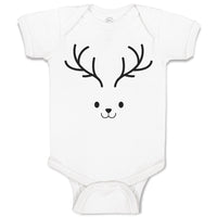 Baby Clothes Transparency Deer Face and Silhouette Horns Baby Bodysuits Cotton