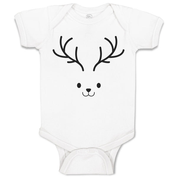 Baby Clothes Transparency Deer Face and Silhouette Horns Baby Bodysuits Cotton