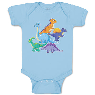 Baby Clothes Dinosaur Buddies Rex, Triceratops Stegosaurus Baby Bodysuits Cotton