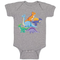Baby Clothes Dinosaur Buddies Rex, Triceratops Stegosaurus Baby Bodysuits Cotton