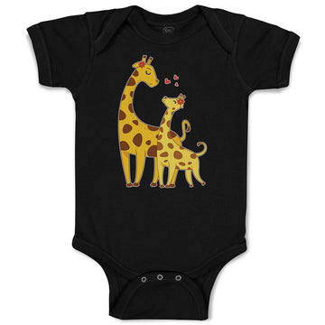 Baby Clothes Giraffe's Love for Her Baby with Flowers on Their Ears Cotton