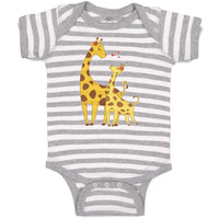 Baby Clothes Giraffe's Love for Her Baby with Flowers on Their Ears Cotton