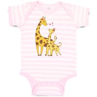 Baby Clothes Giraffe's Love for Her Baby with Flowers on Their Ears Cotton