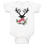 Baby Clothes Abstract Flowers Silhouette Deer Head with Horns Baby Bodysuits