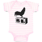 Black Silhouette of A Rooster Standing on 1 Leg
