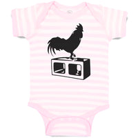 Black Silhouette of A Rooster Standing on 1 Leg