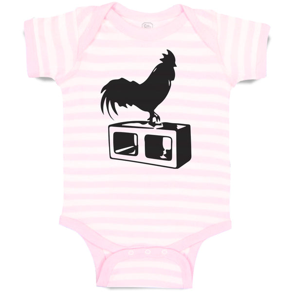 Black Silhouette of A Rooster Standing on 1 Leg