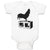 Baby Clothes Black Silhouette of A Rooster Standing on 1 Leg Baby Bodysuits