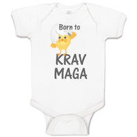 Baby Clothes Born to Krav Maga Sport Baby Bodysuits Boy & Girl Cotton