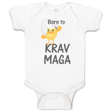 Baby Clothes Born to Krav Maga Sport Baby Bodysuits Boy & Girl Cotton