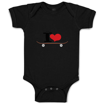 Baby Clothes I Love Skateboard Skater Sport Baby Bodysuits Boy & Girl Cotton