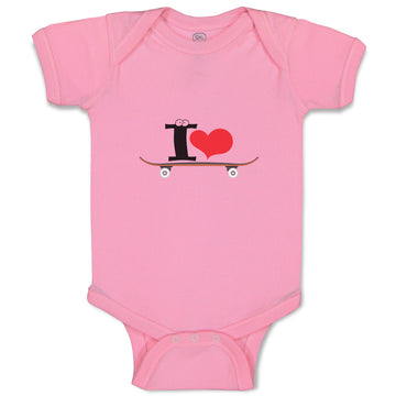 Baby Clothes I Love Skateboard Skater Sport Baby Bodysuits Boy & Girl Cotton