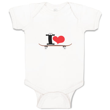 Baby Clothes I Love Skateboard Skater Sport Baby Bodysuits Boy & Girl Cotton