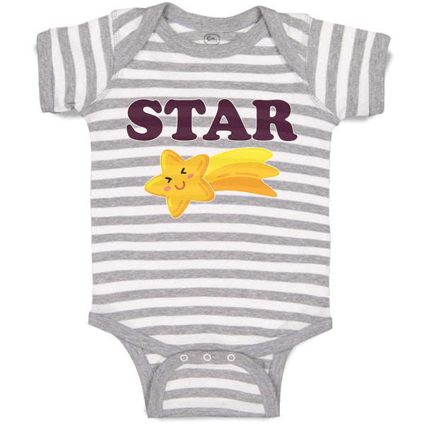 Baby Clothes Icon of Cute Star Smile Face Baby Bodysuits Boy & Girl Cotton