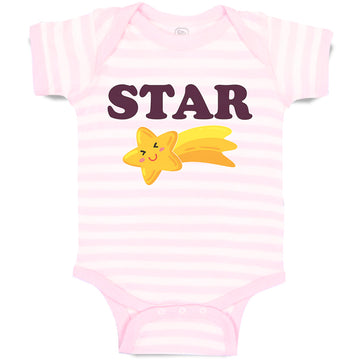 Baby Clothes Icon of Cute Star Smile Face Baby Bodysuits Boy & Girl Cotton