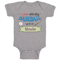 Baby Clothes I Love Watching Baseball with My Uncle Baseball Baby Bodysuits