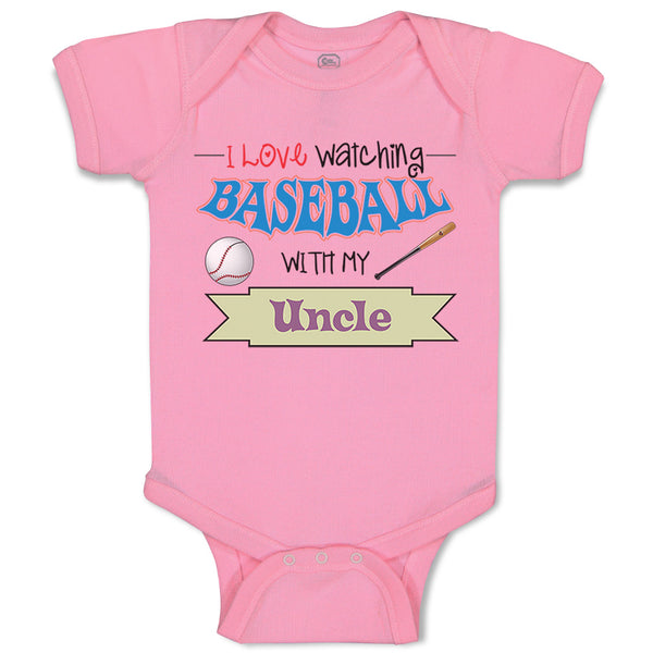 Baby Clothes I Love Watching Baseball with My Uncle Baseball Baby Bodysuits