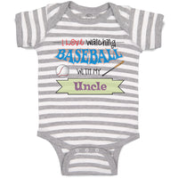 Baby Clothes I Love Watching Baseball with My Uncle Baseball Baby Bodysuits