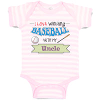 Baby Clothes I Love Watching Baseball with My Uncle Baseball Baby Bodysuits