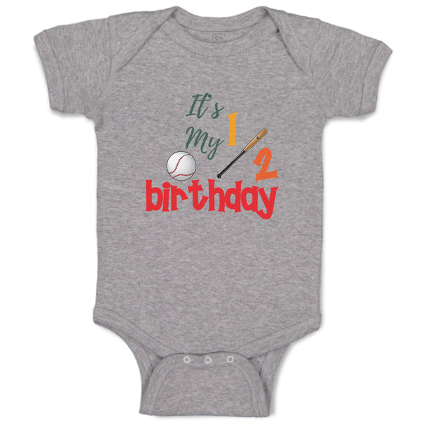 Baby Clothes It's My Half Birthday Baseball Sports Baseball Baby Bodysuits