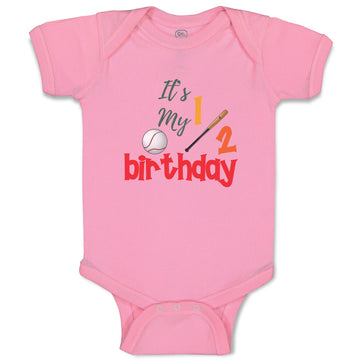Baby Clothes It's My Half Birthday Baseball Sports Baseball Baby Bodysuits
